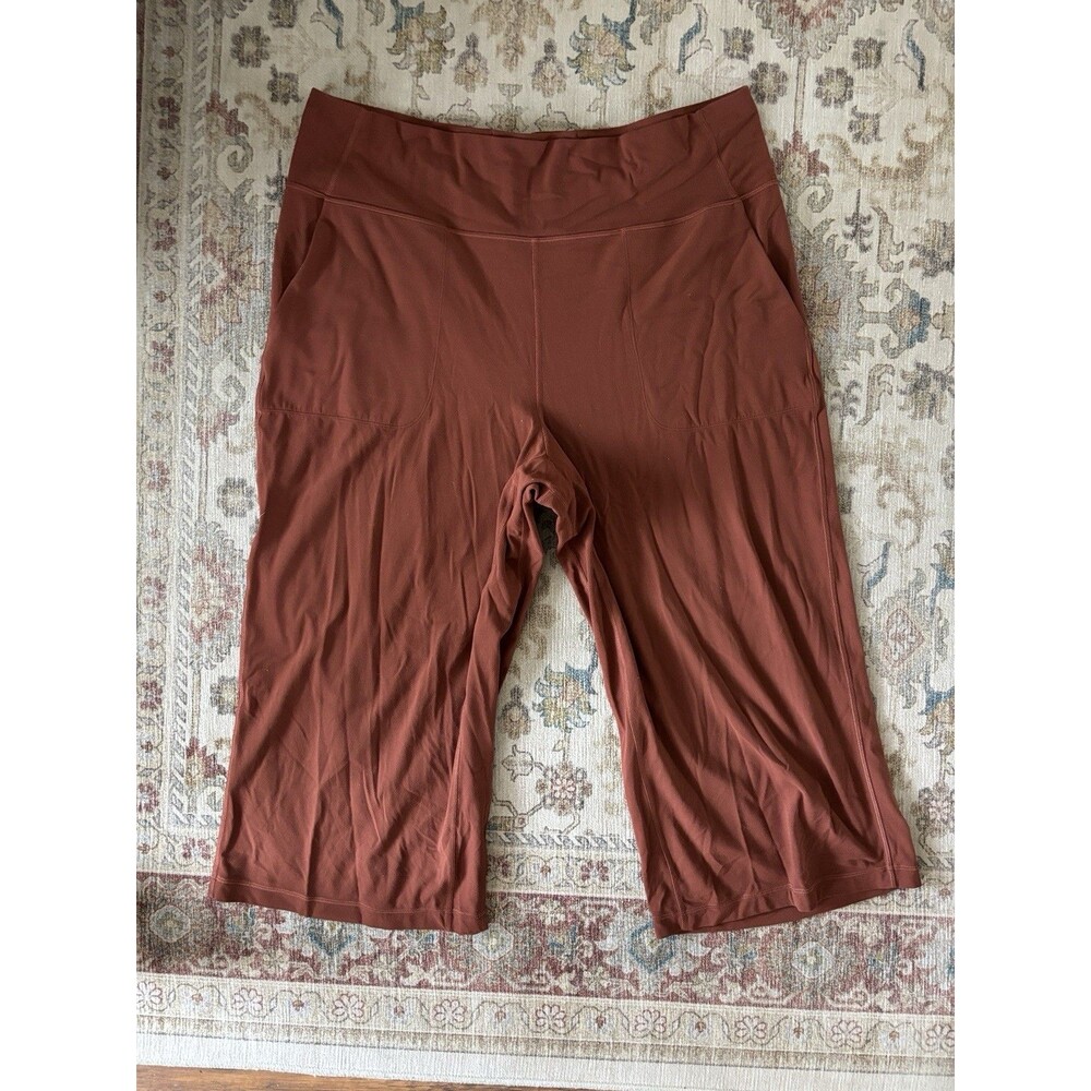 Lululemon Dark Terracotta Align Wide Leg Super-High-Rise Crop with Pockets 23"